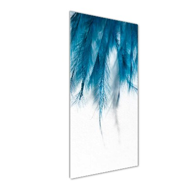 Tableau en verre Plumes bleues