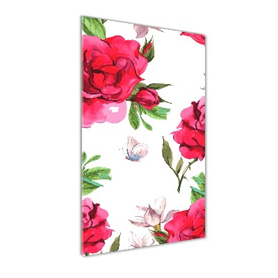 Tableau photo sur verre Roses rouges