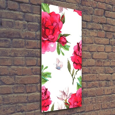 Tableau photo sur verre Roses rouges