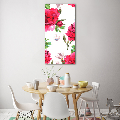 Tableau photo sur verre Roses rouges