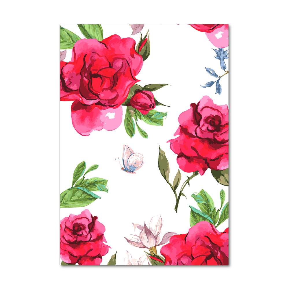 Tableau photo sur verre Roses rouges