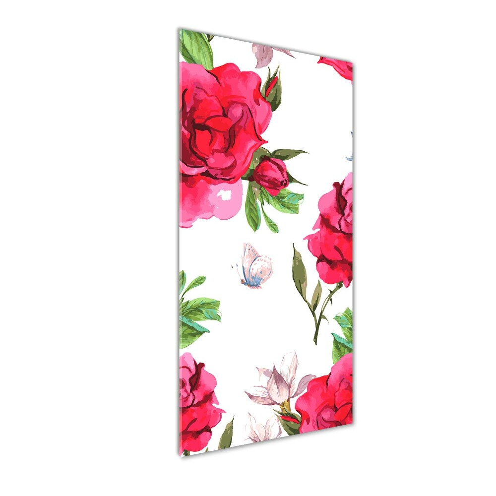 Tableau photo sur verre Roses rouges