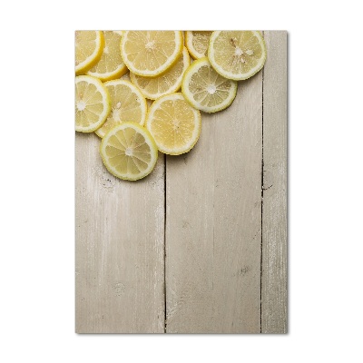 Tableau photo sur verre Citrons sur bois