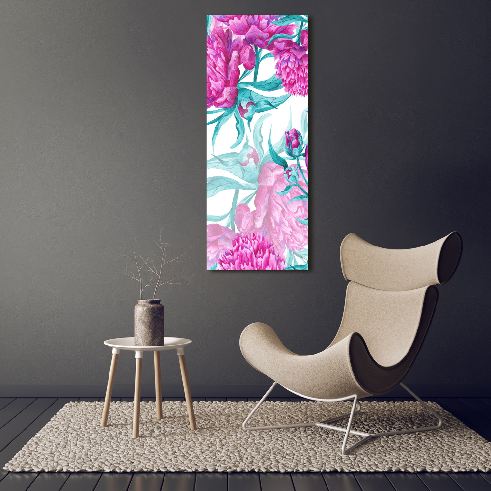 Tableau sur verre Pivoines fleurs