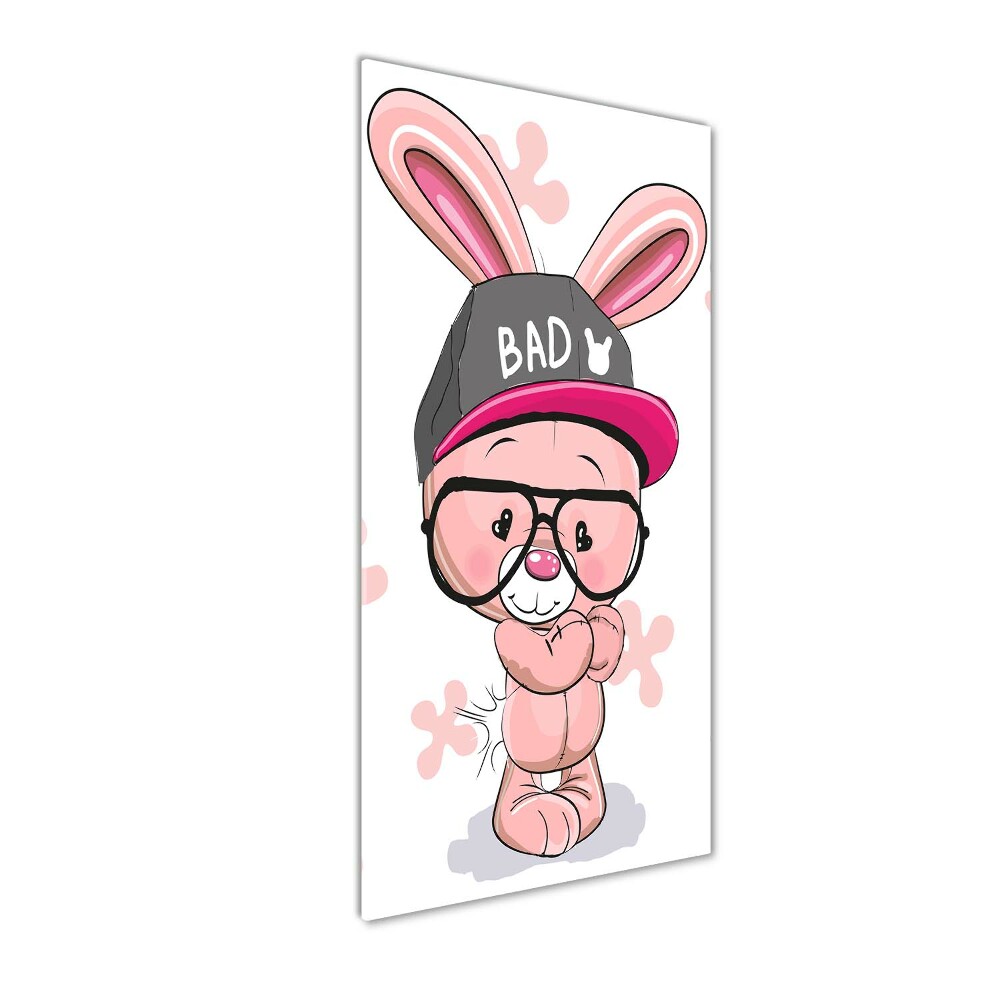 Tableau verre imprimé Lapin dans un chapeau