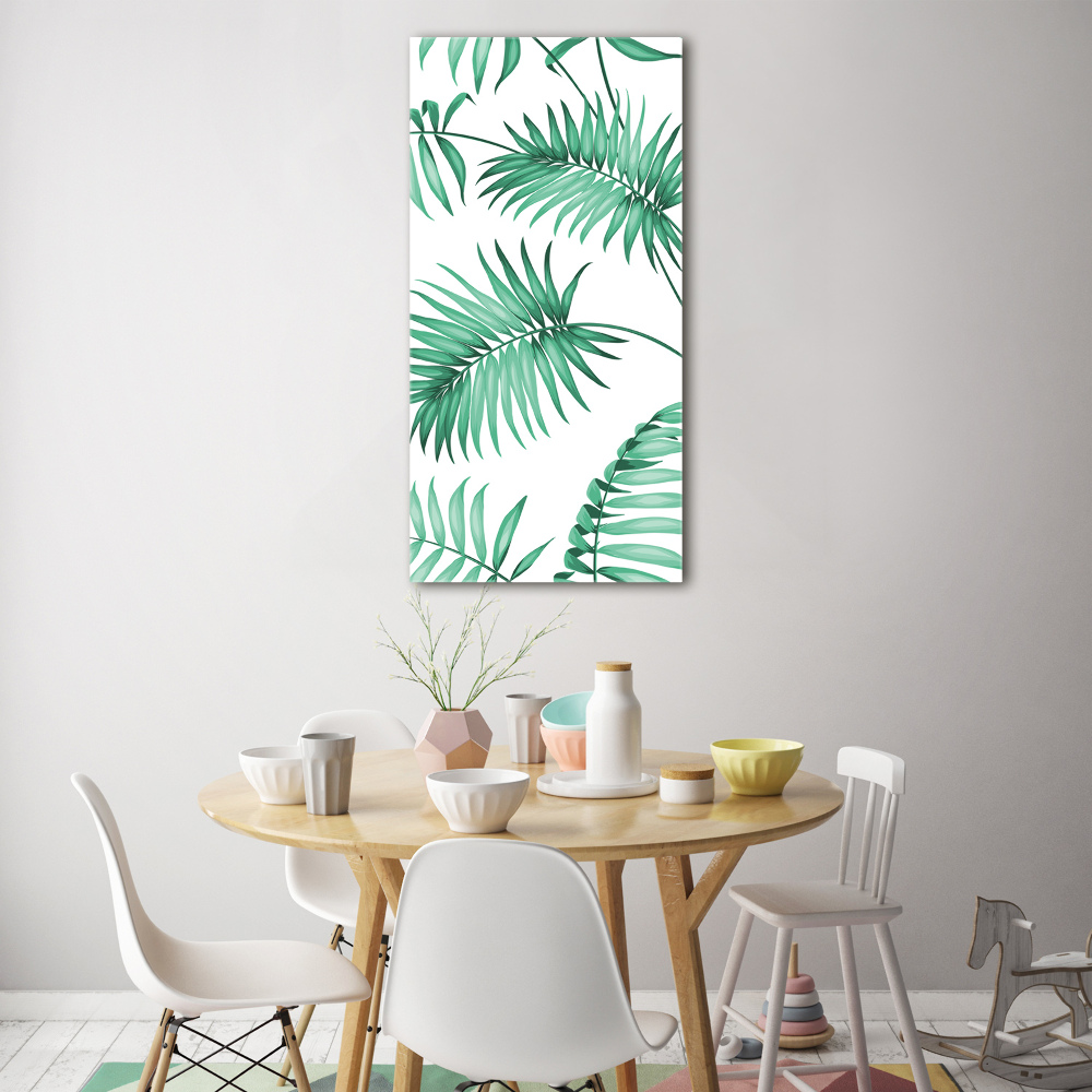 Tableau sur verre Feuilles tropicales palmier