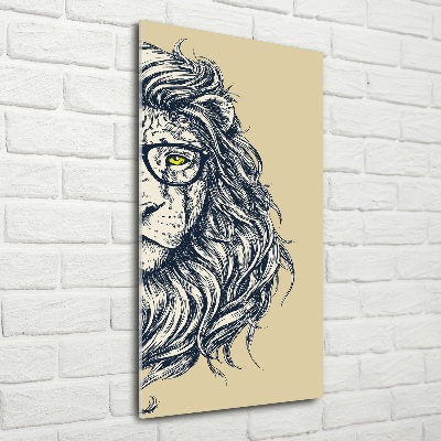 Tableau sur verre Lion hippie