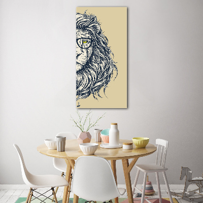 Tableau sur verre Lion hippie