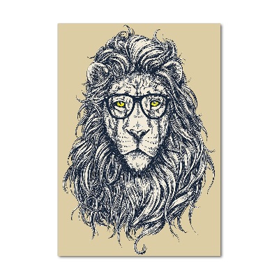 Tableau sur verre Lion hippie