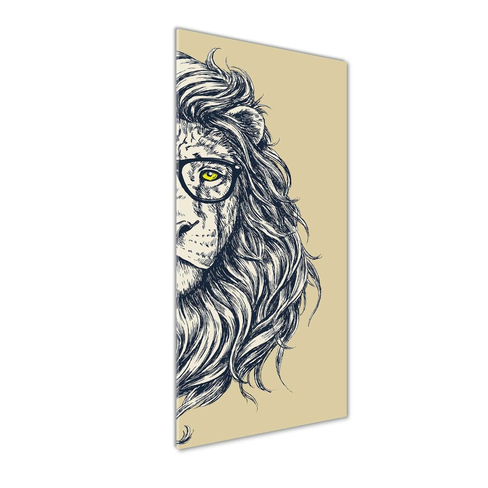 Tableau sur verre Lion hippie