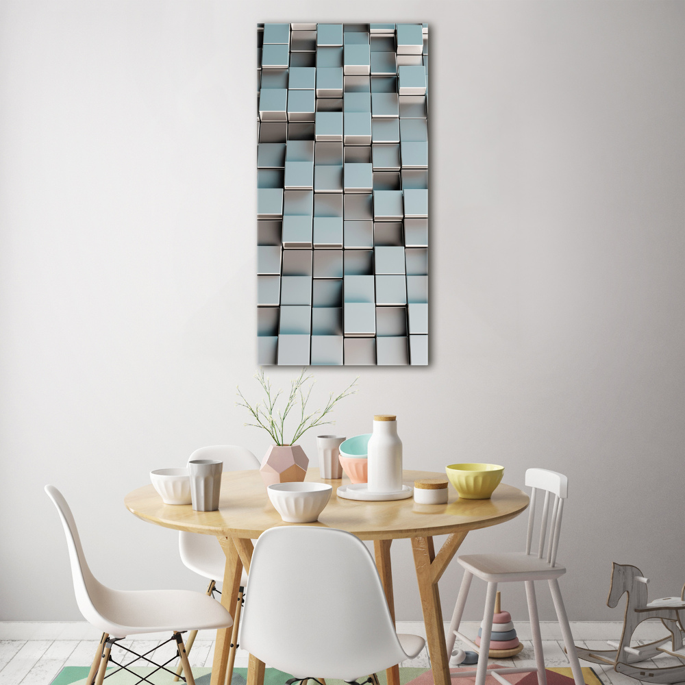 Tableau sur verre Mur de cubes