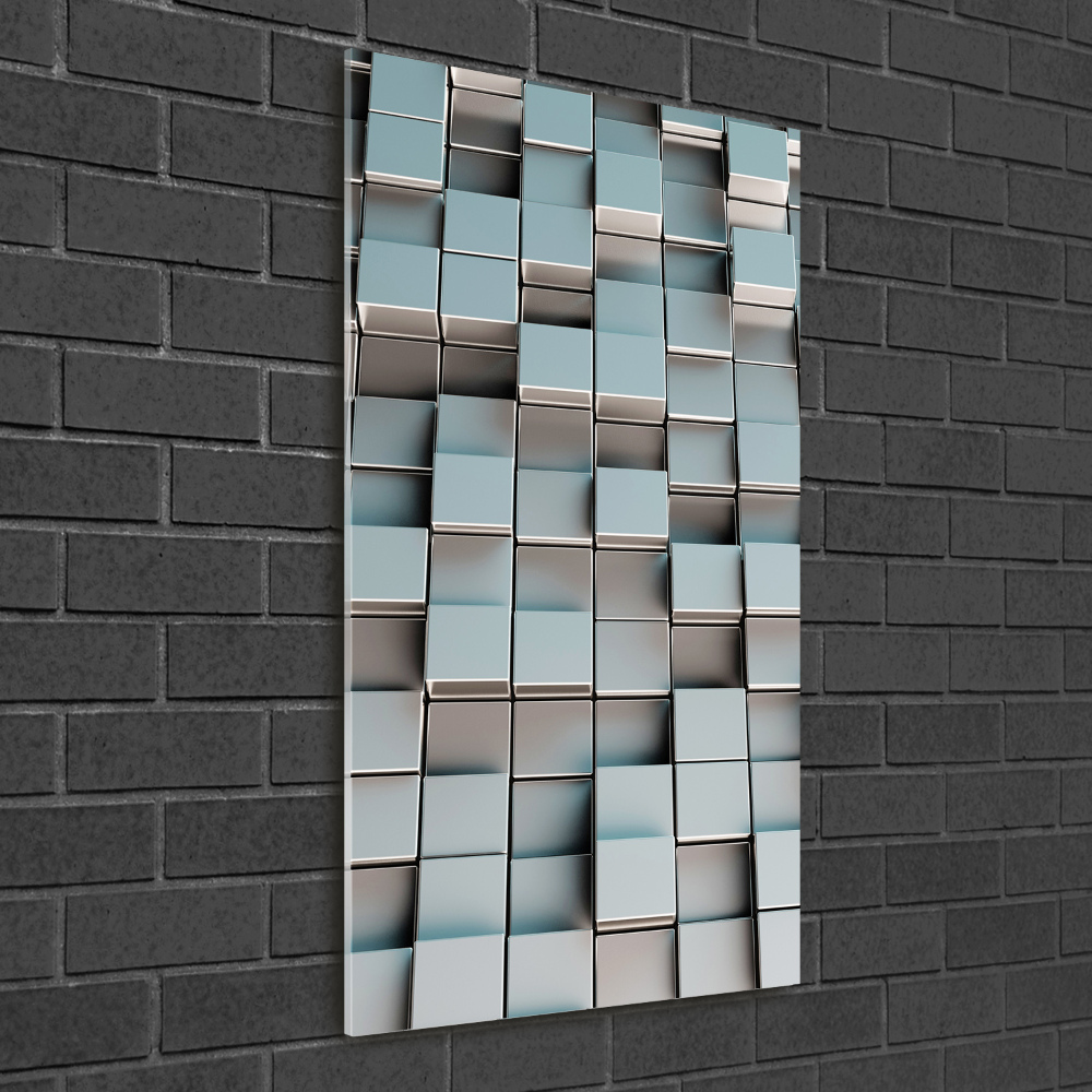 Tableau sur verre Mur de cubes