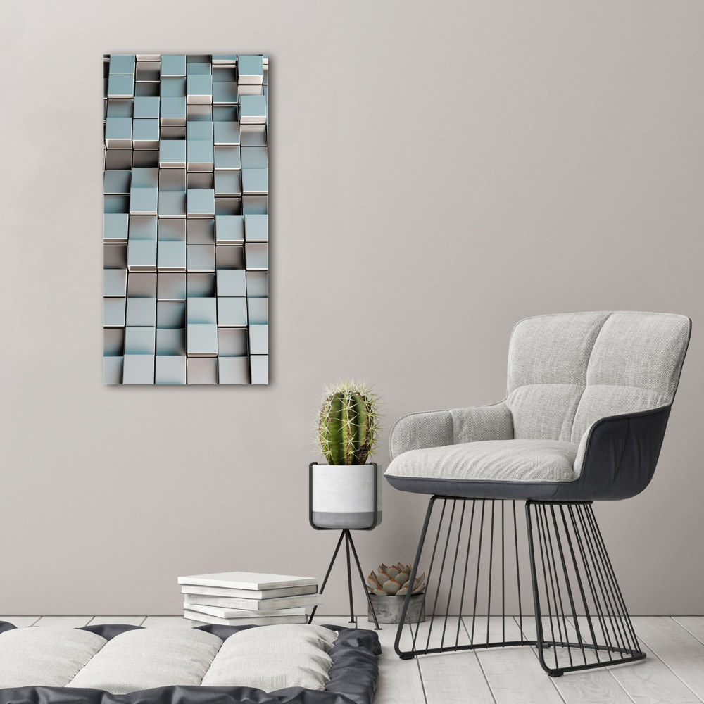 Tableau sur verre Mur de cubes