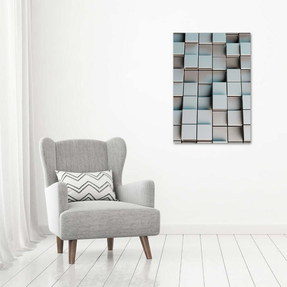 Tableau sur verre Mur de cubes