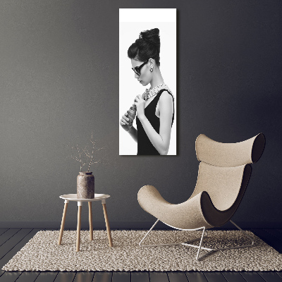 Tableau sur verre Femme en lunettes