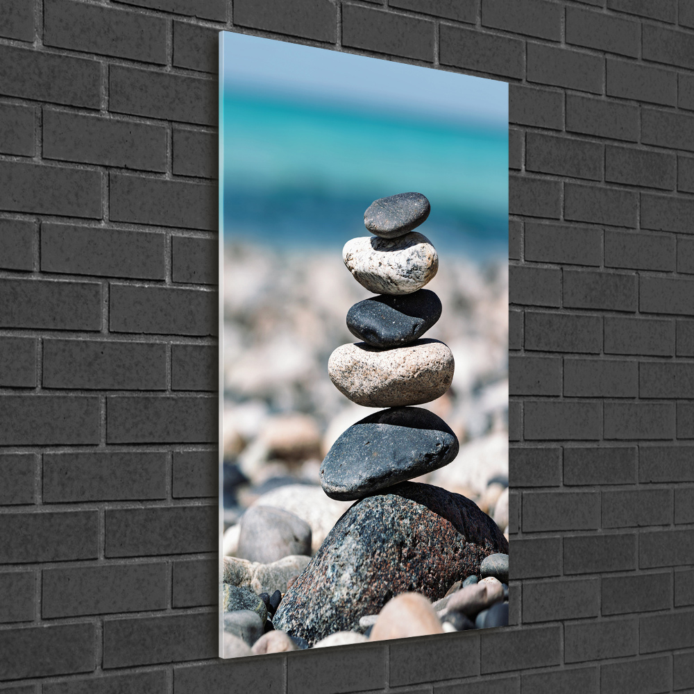 Tableau photo sur verre Plage caillouteuse