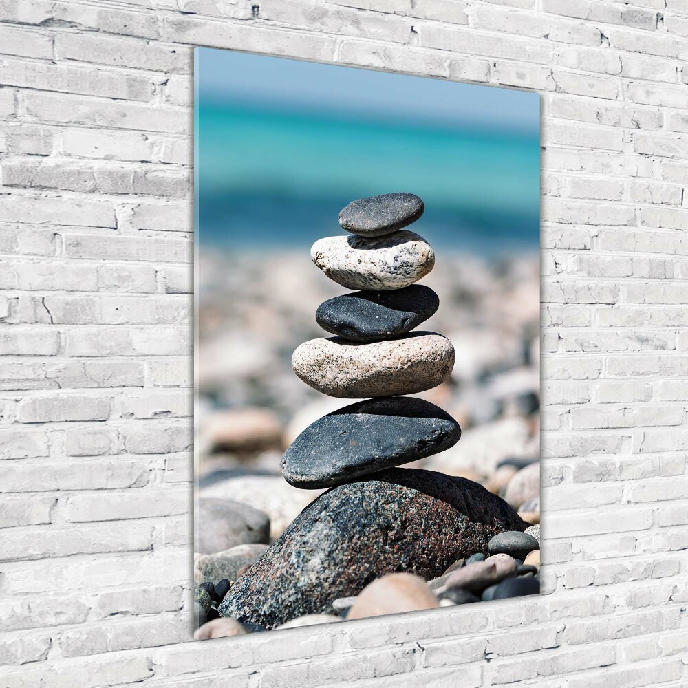 Tableau photo sur verre Plage caillouteuse