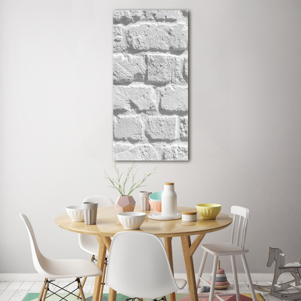 Tableau imprimé sur verre Brique blanche