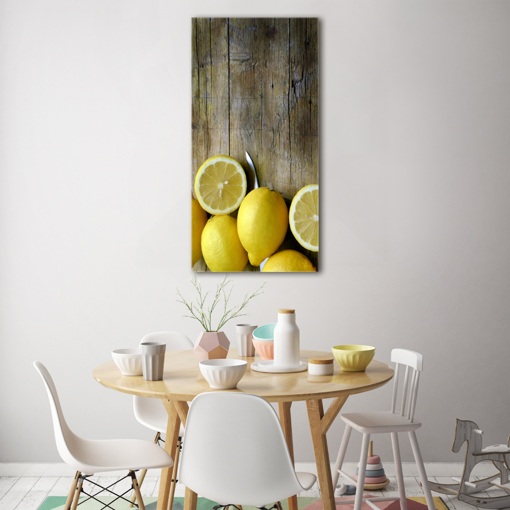 Tableau en verre Citrons