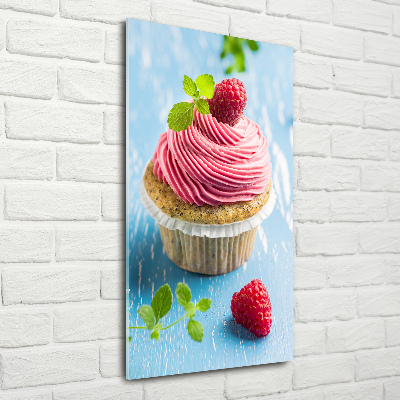 Tableau sur verre Cupcake aux framboises