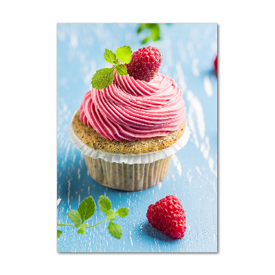 Tableau sur verre Cupcake aux framboises