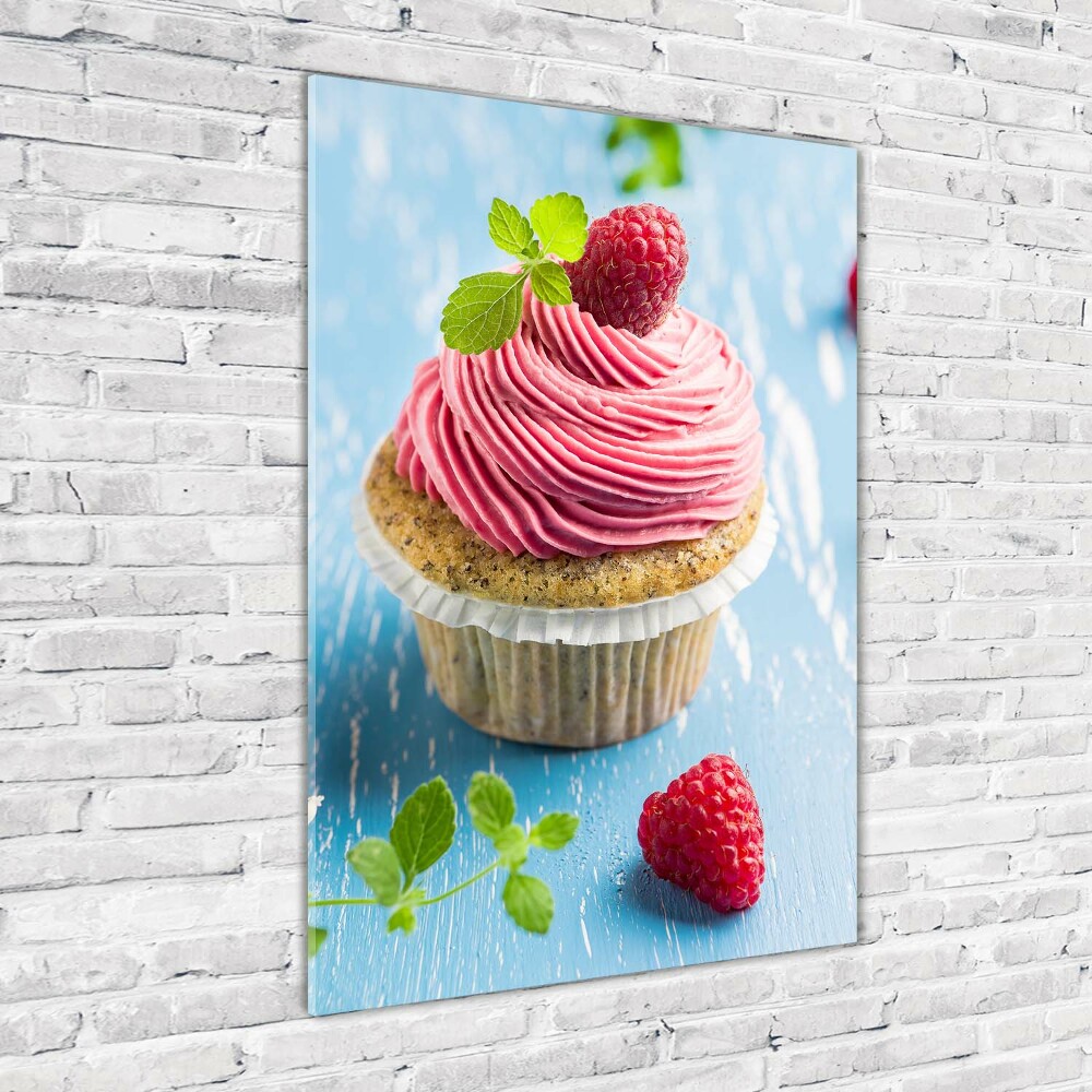 Tableau sur verre Cupcake aux framboises