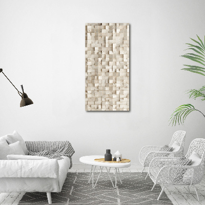 Tableau verre imprimé Cubes en bois