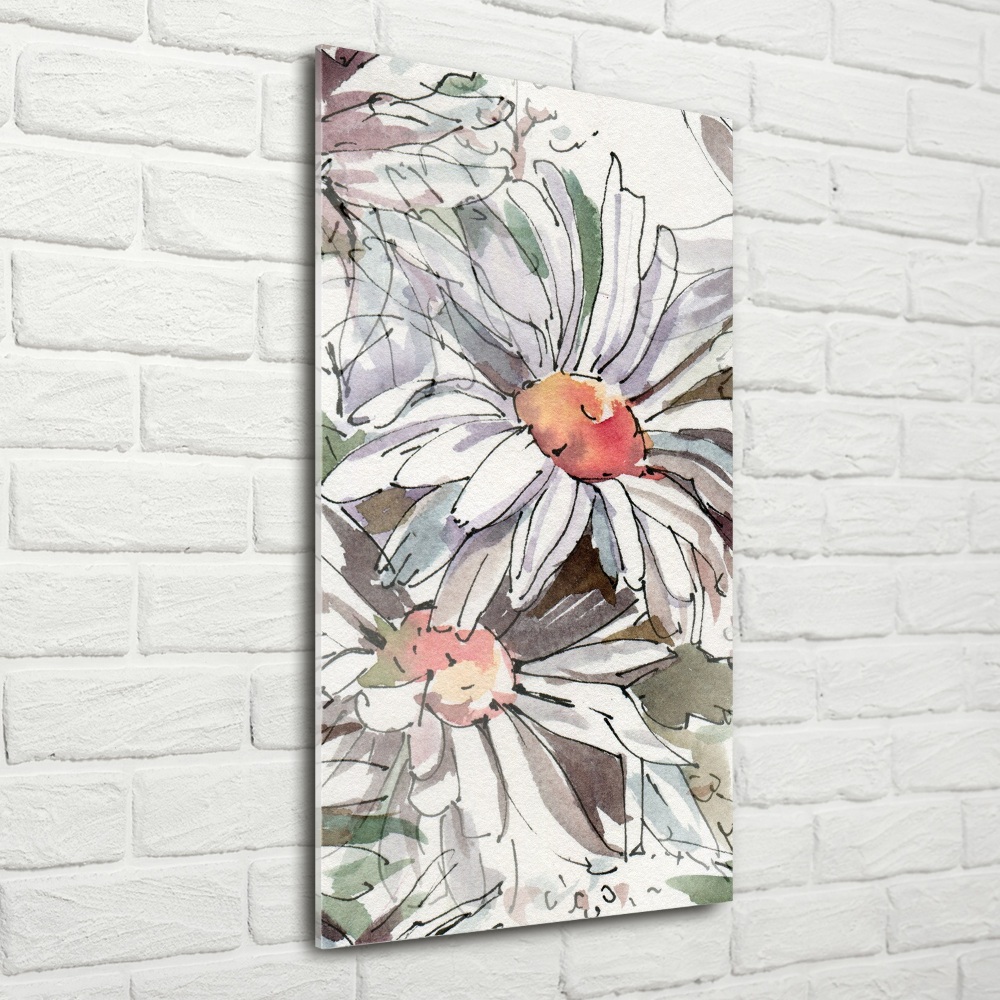 Tableau photo sur verre Fleurs de marguerite