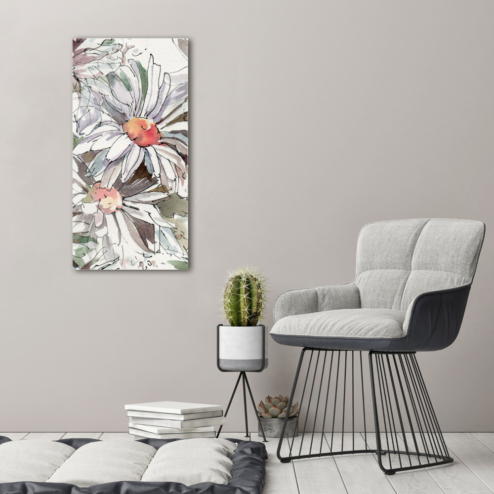 Tableau photo sur verre Fleurs de marguerite