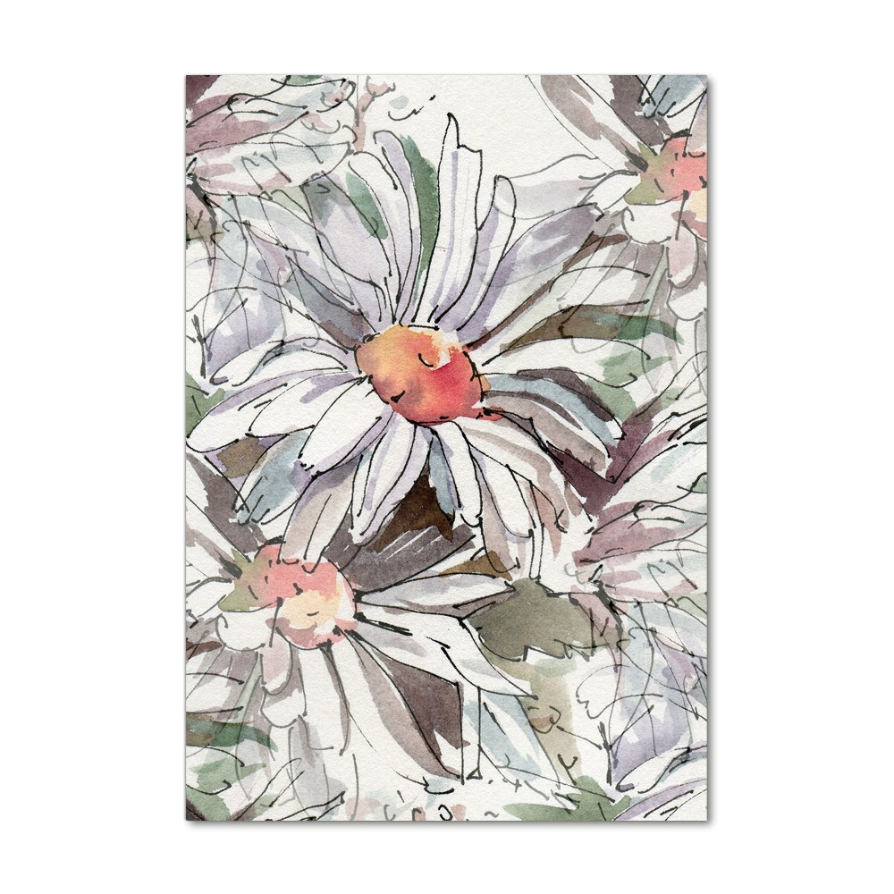 Tableau photo sur verre Fleurs de marguerite