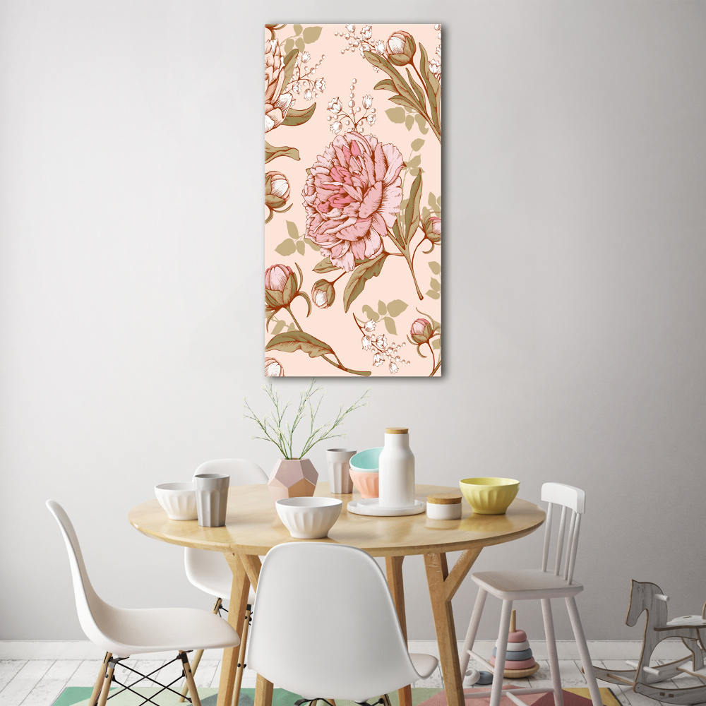 Tableau imprimé sur verre Pivoines