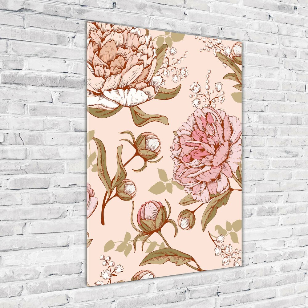 Tableau imprimé sur verre Pivoines