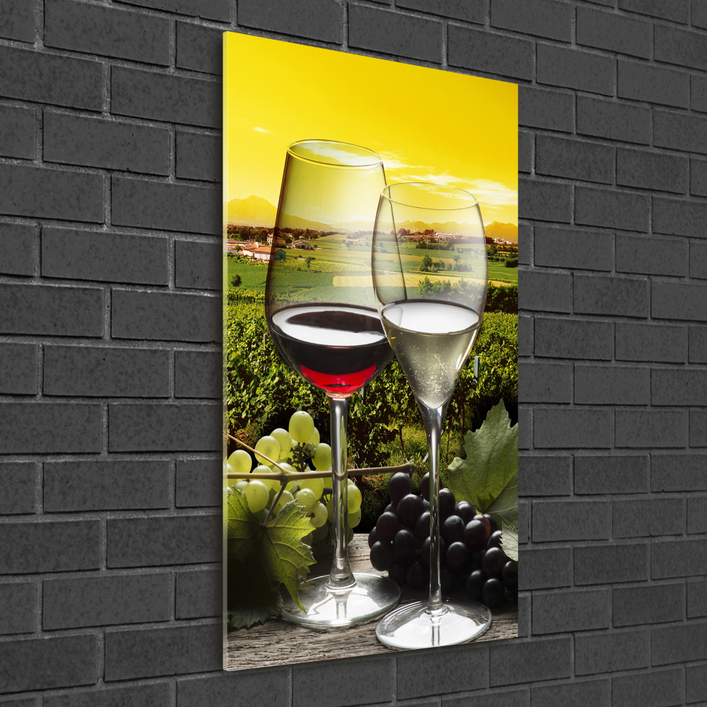 Tableau imprimé sur verre Vin et raisins