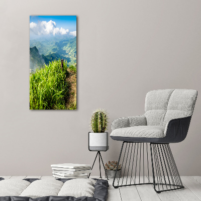 Tableau sur verre Chemin de montagne