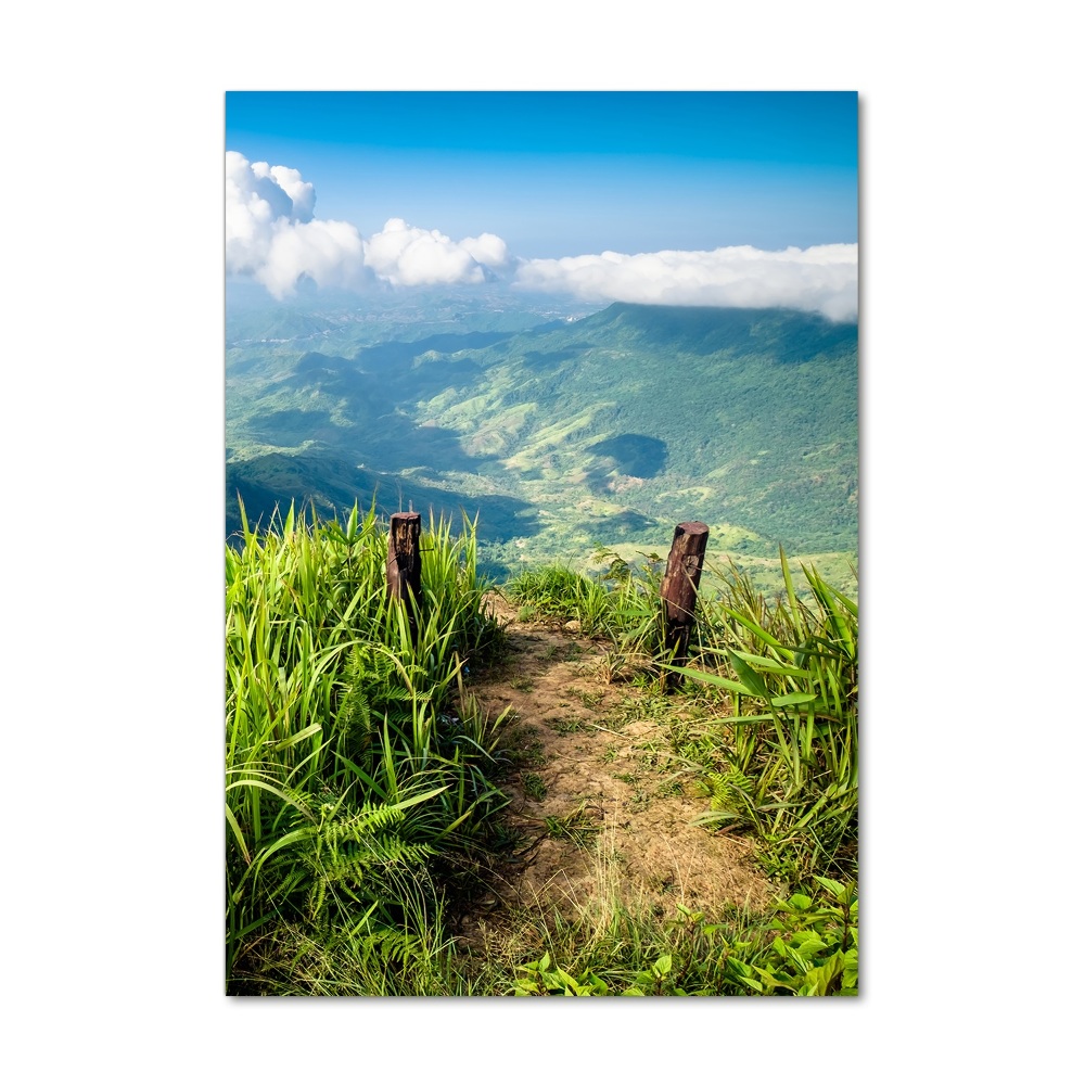 Tableau sur verre Chemin de montagne