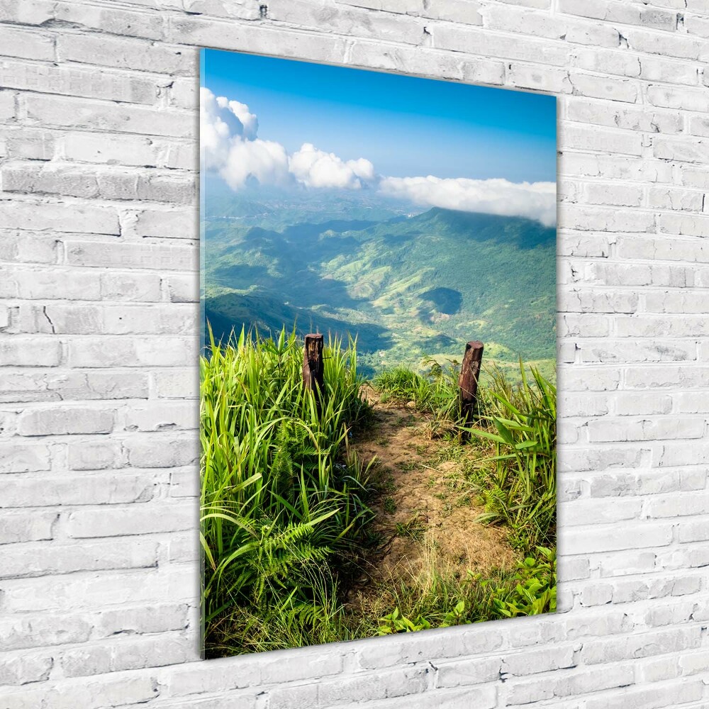 Tableau sur verre Chemin de montagne