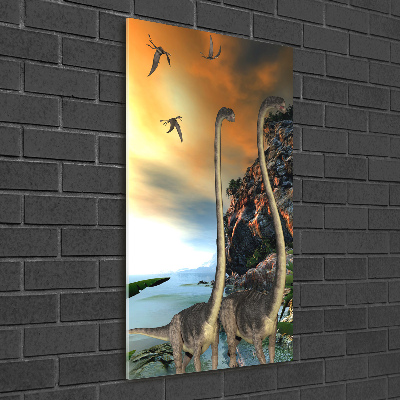 Tableau photo sur verre Dinosaures