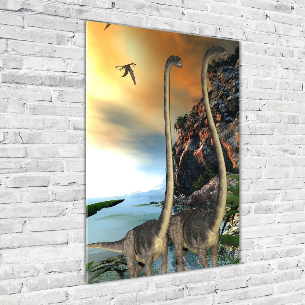 Tableau photo sur verre Dinosaures