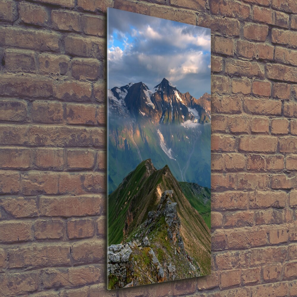 Tableau en verre Pics montagneux