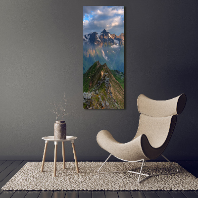 Tableau en verre Pics montagneux