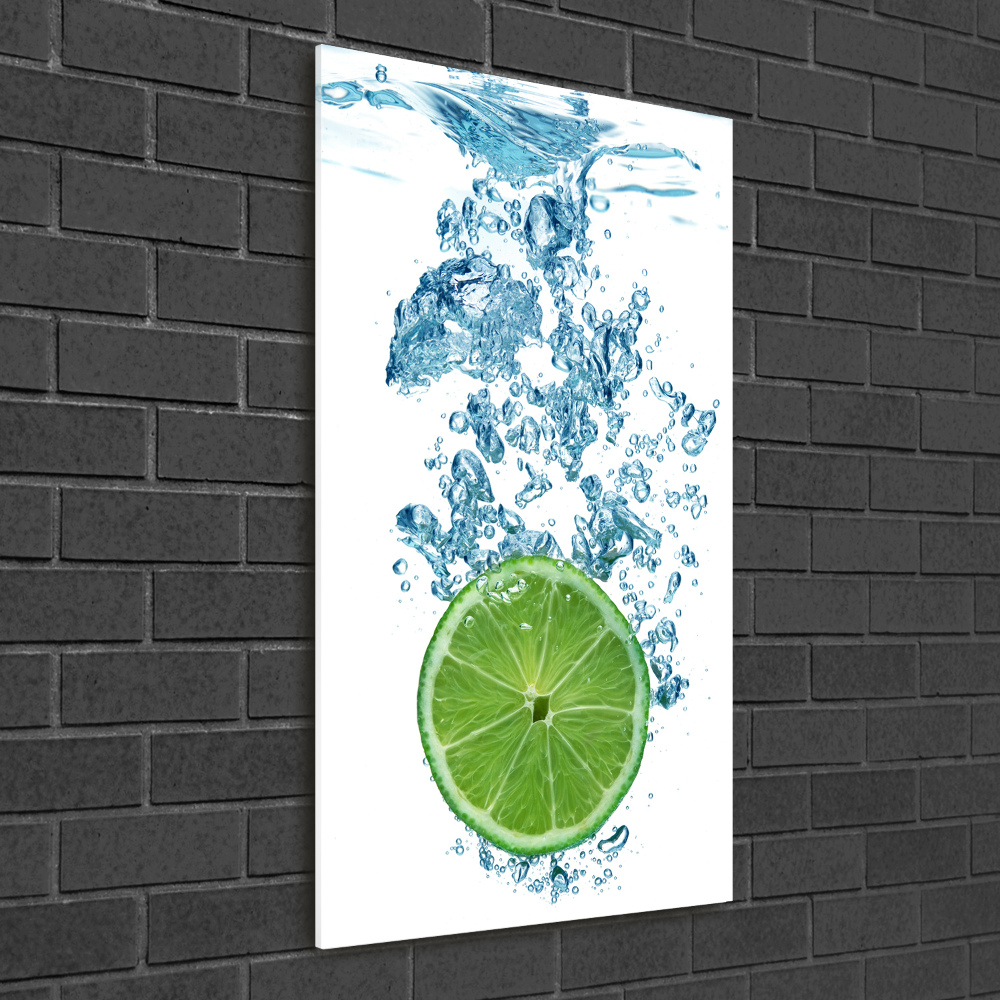 Tableau photo sur verre Citron vert sous l'eau