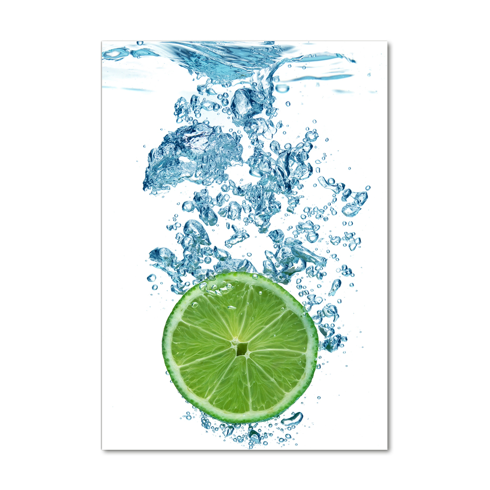 Tableau photo sur verre Citron vert sous l'eau