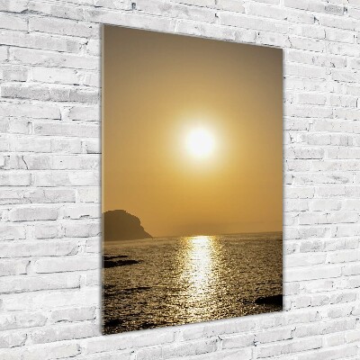 Tableau en verre Coucher de soleil sur la mer