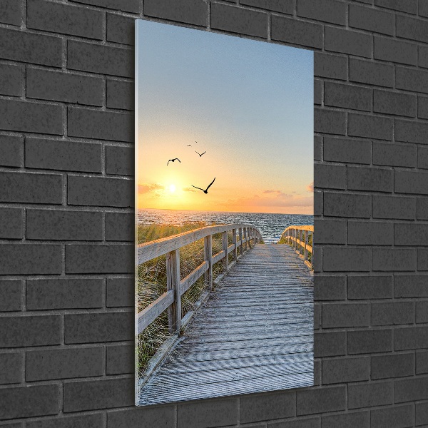 Tableau imprimé sur verre Chemin vers la plage