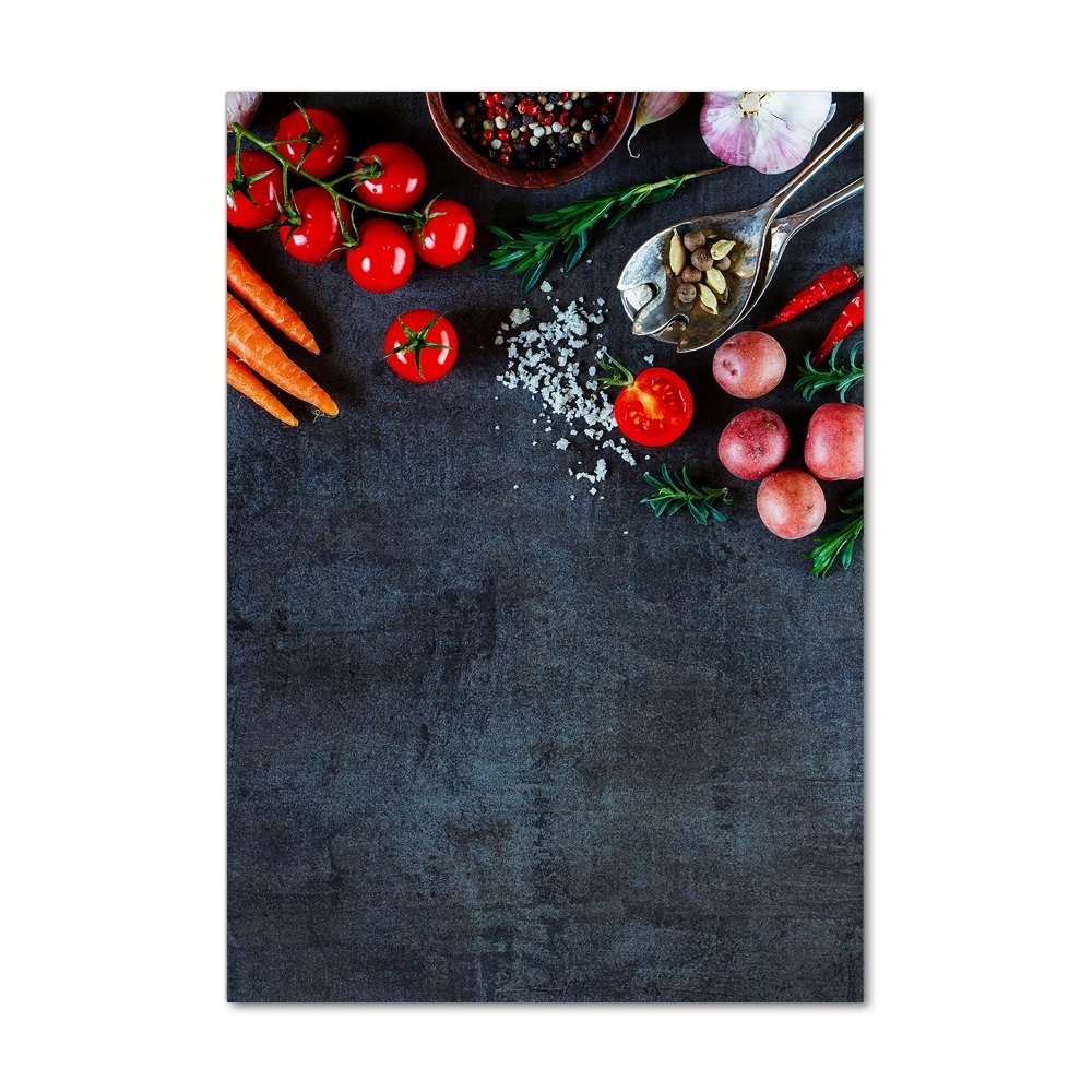 Tableau imprimé sur verre Légumes et épices