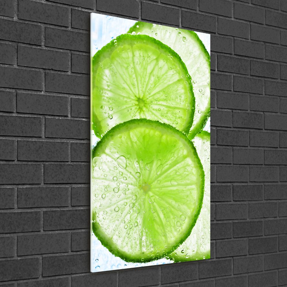 Tableau verre imprimé Citron vert sous l'eau