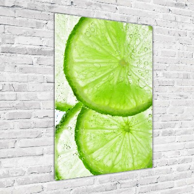 Tableau verre imprimé Citron vert sous l'eau