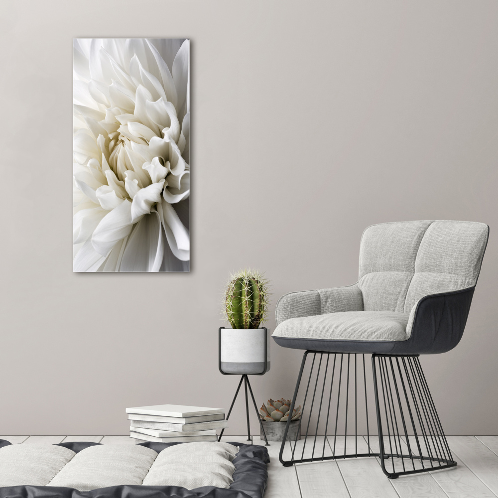 Tableau en verre Dahlia blanc