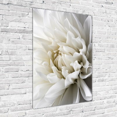 Tableau en verre Dahlia blanc