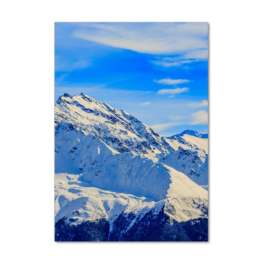 Tableau sur verre Montagnes en hiver